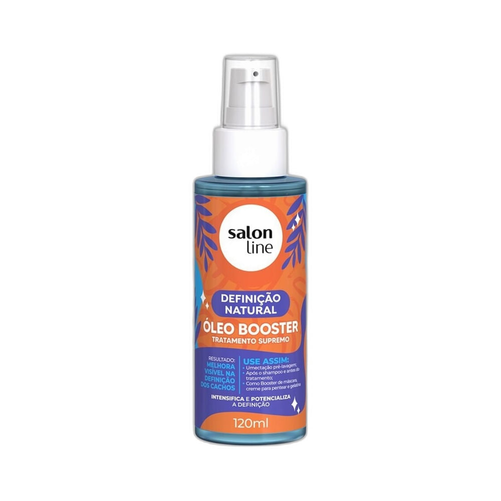 Frasco frontal do Óleo Capilar Salon Line Booster Definição Natural 120ml.